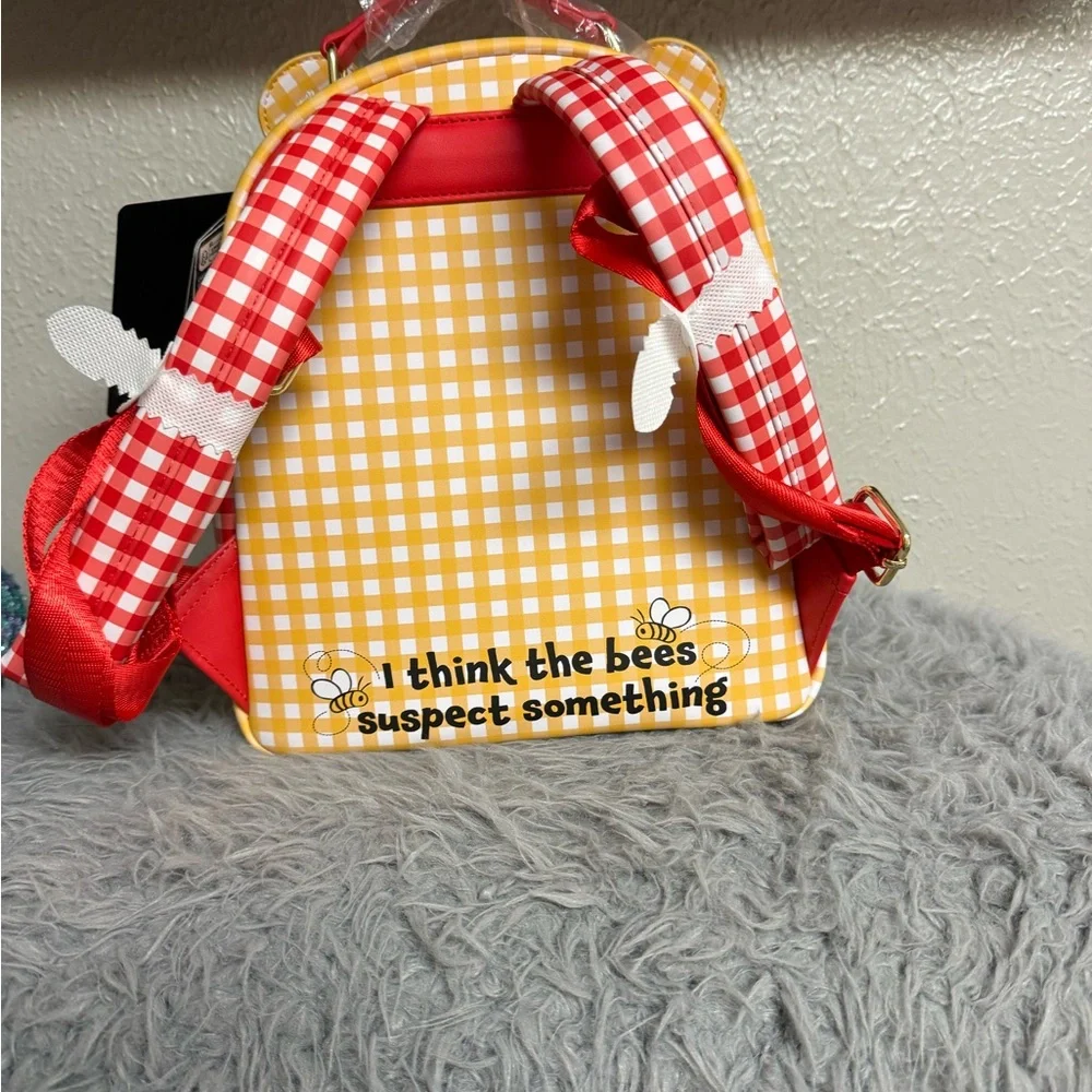 Disney Yellow & Red Gingham Winnie the Pooh Kids Backpack